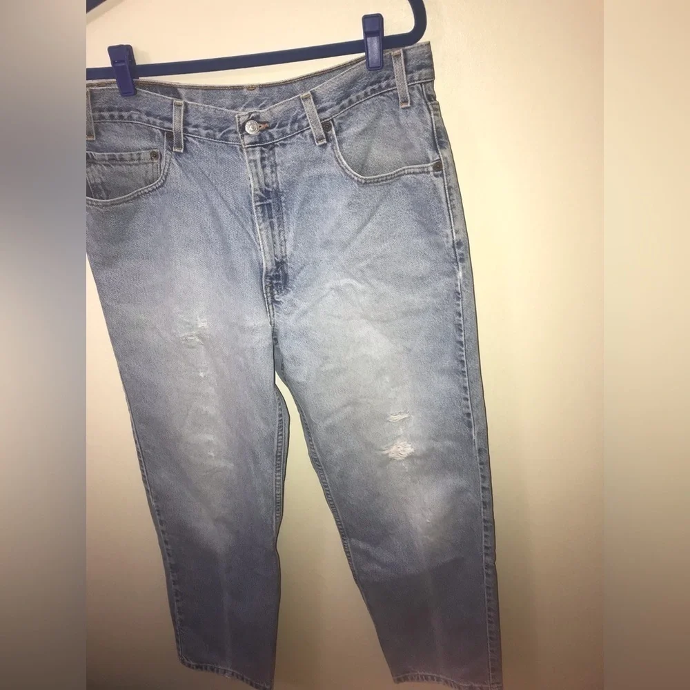 𝅺LEVI'S Mens Cotton Relaxed Fit Straight Leg Vintage Y2K Blue Jean Size 36X30